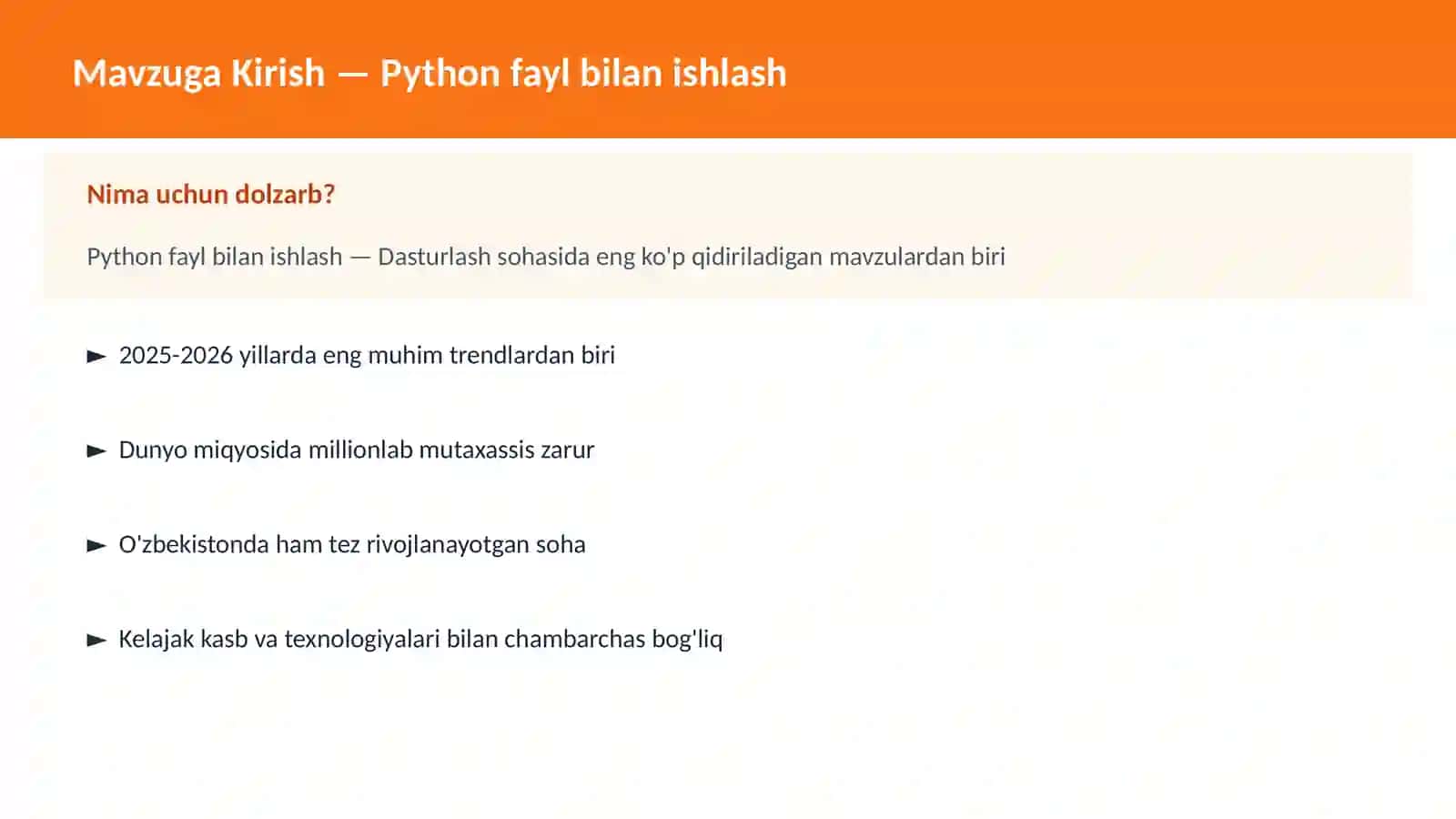 DASTURLASH | PYTHON DASTURLASH 2