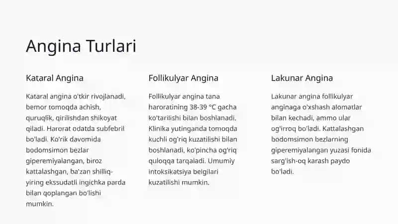 O'tkir Tonzillit (Angina) 2