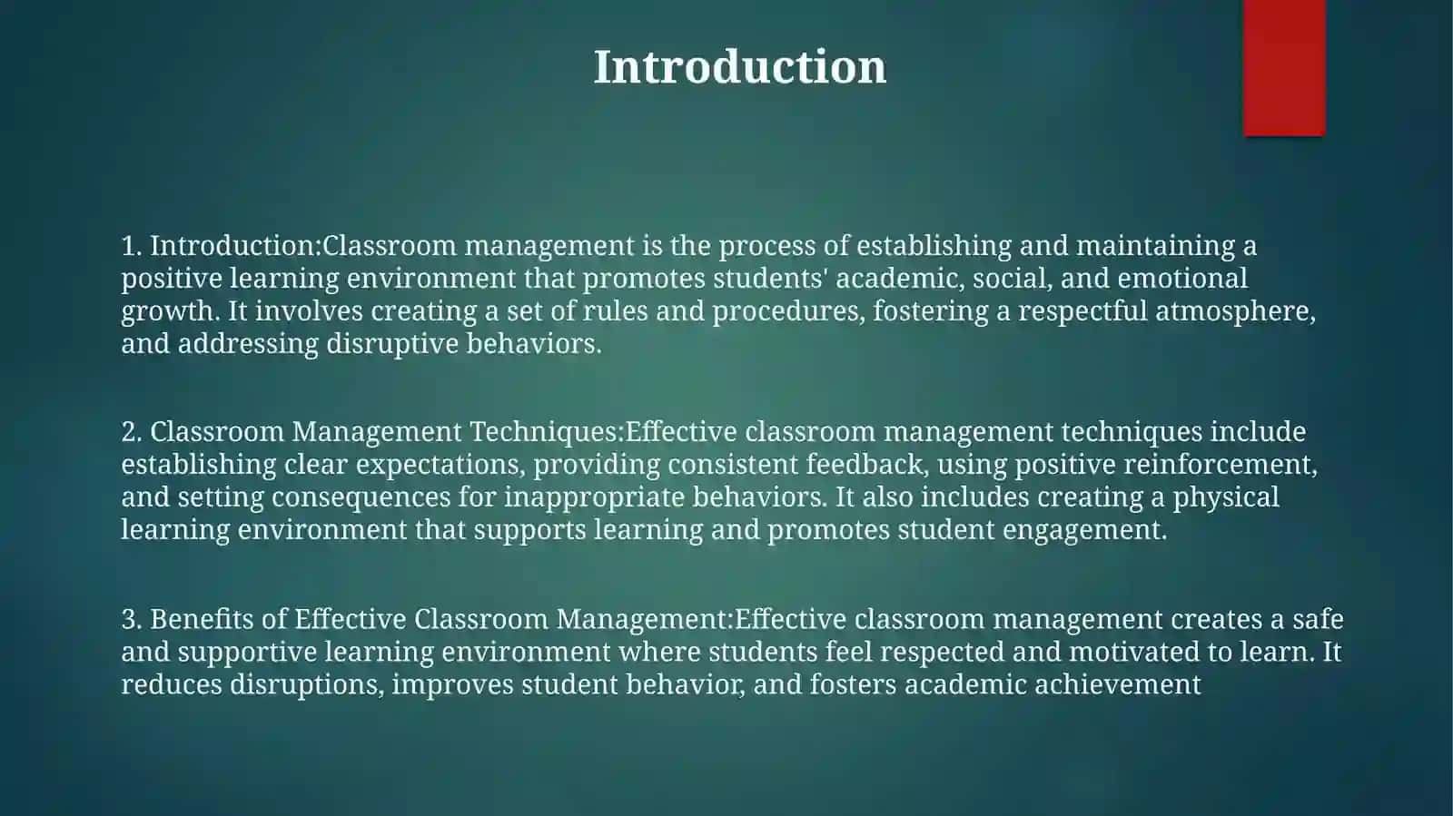 Classroom Management 2