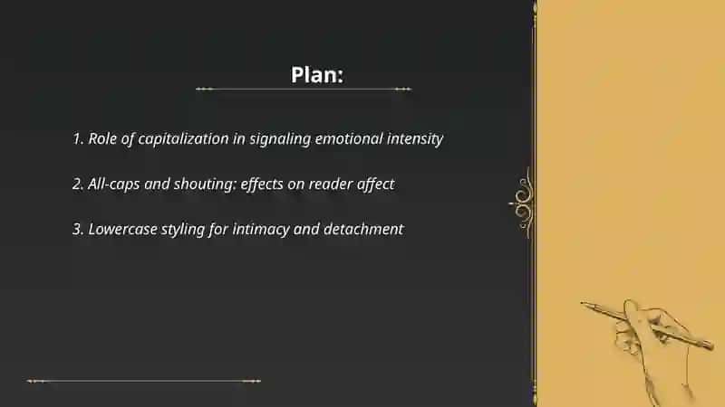 Creating affective sentences: capitilization, punctuation, pragmance, and runons 2