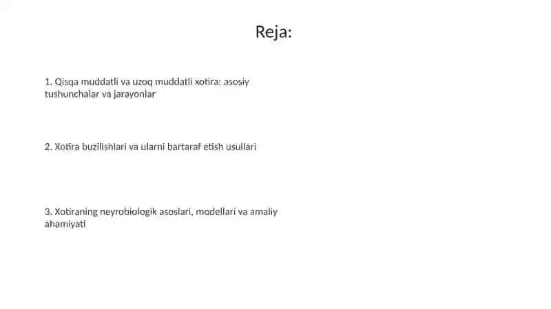 Qisqa muddatli va uzoq muddatli xotira 2