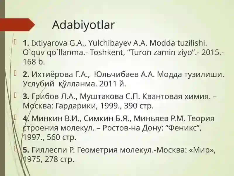 Modda tuzilishi 2