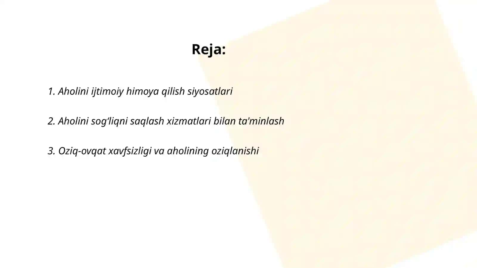 Aholini ijtimoiy himoya qilish siyosatlari 2