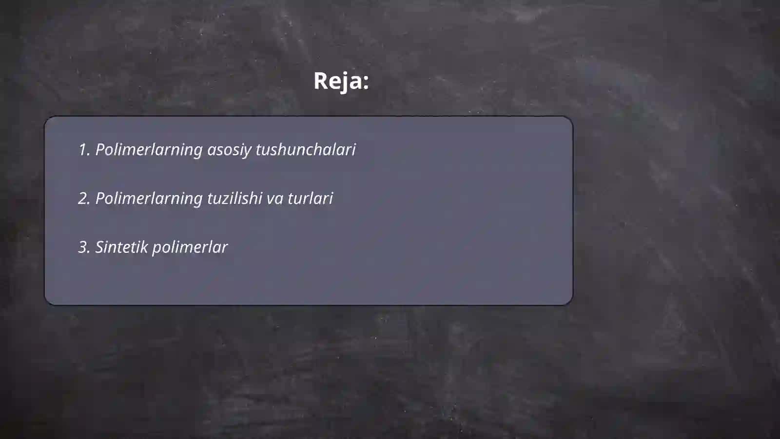 Polimerlar haqida slayd 2