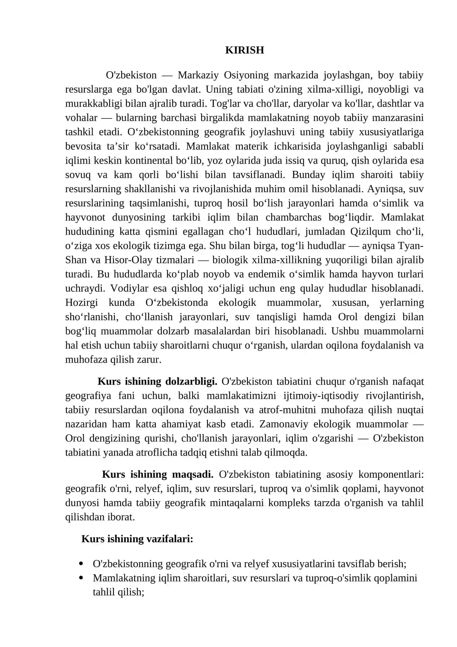 O'ZBEKISTON TABIATIGA UMUMIY TAVSIF 2