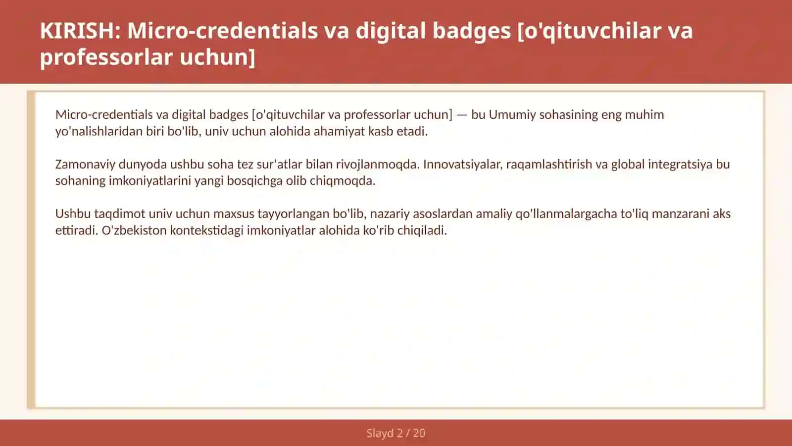 Micro-credentials va digital badges [o'qituvchilar va professorlar uchun] 2