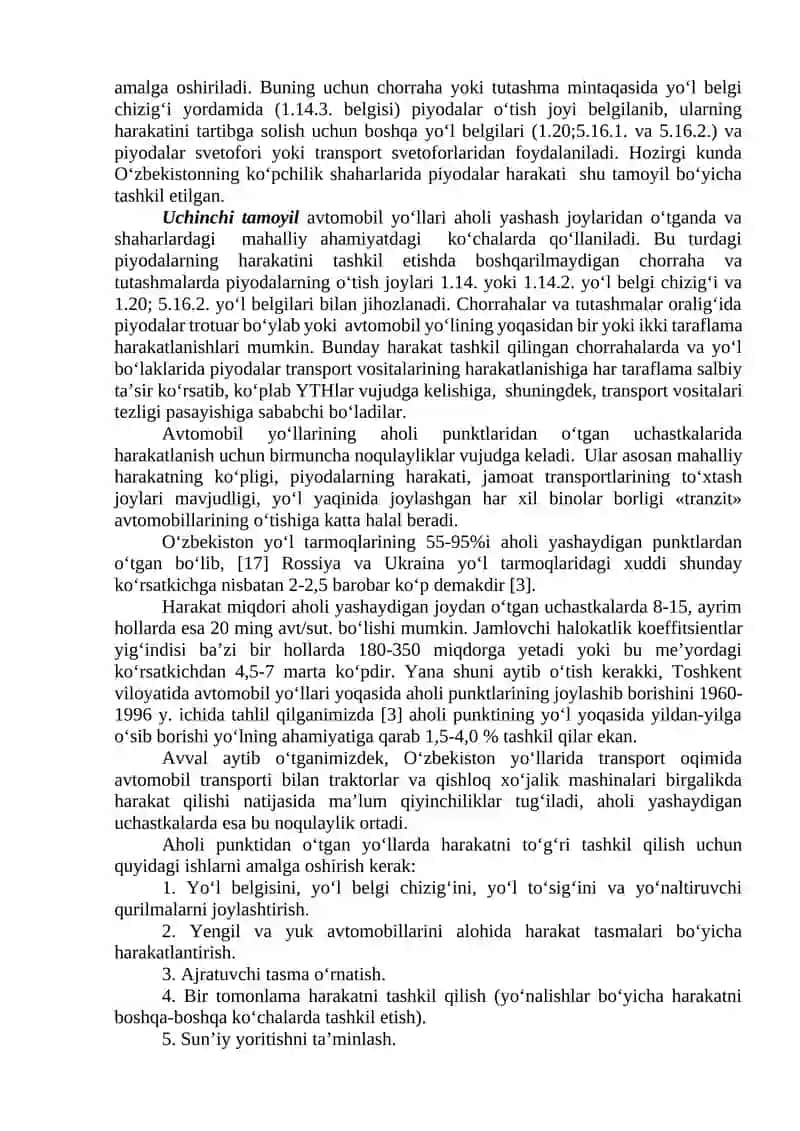 Piyodalar harakatini tashkil etish. 2