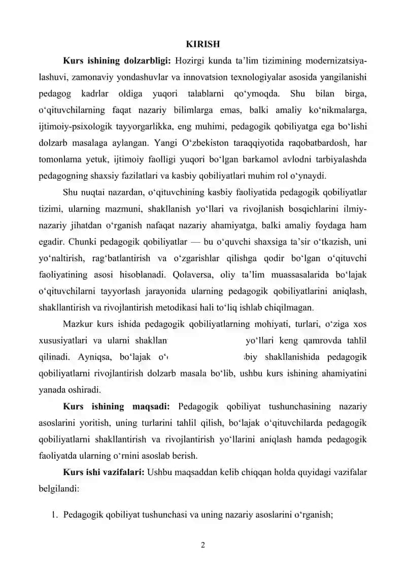 Pedagogik qobiliyatning asosiy sifatlari va xususiyatlari 2