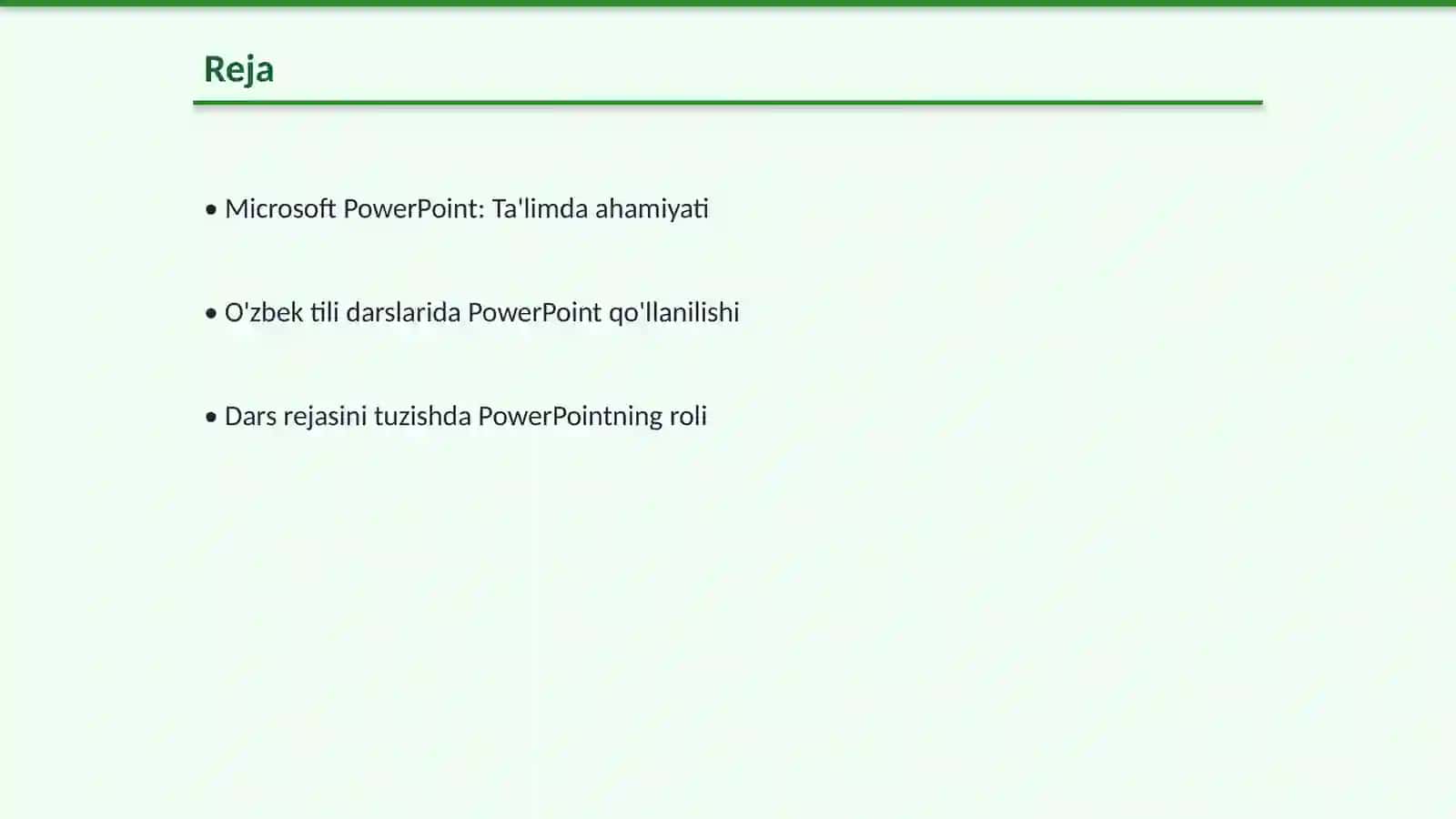Microsoft PowerPoint yordamida dars tashkil etish 2