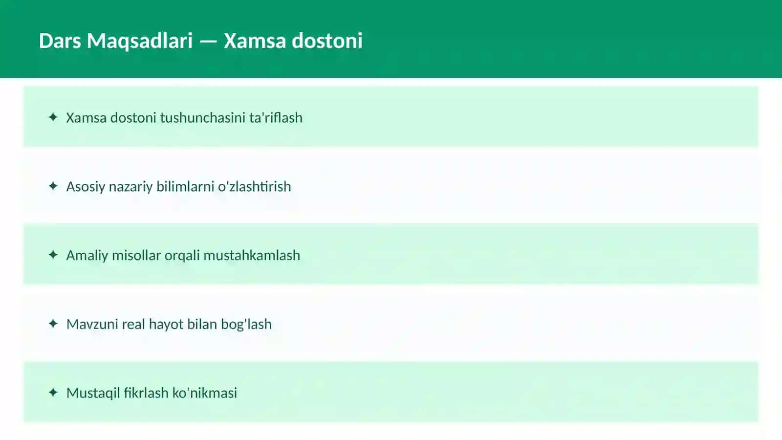 Xamsa dostoni dars ishlanmasi 2