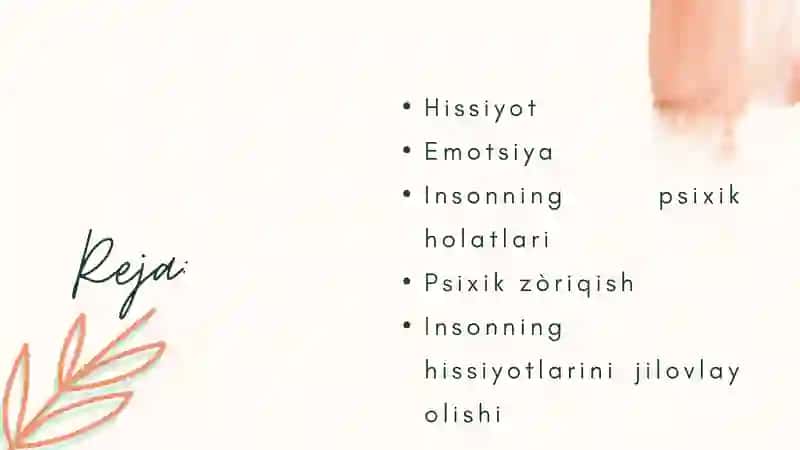 Hissiyot va Emotsiya 2