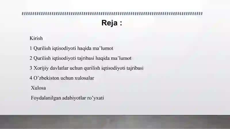 QURILISH IQTISODIYOTI 2