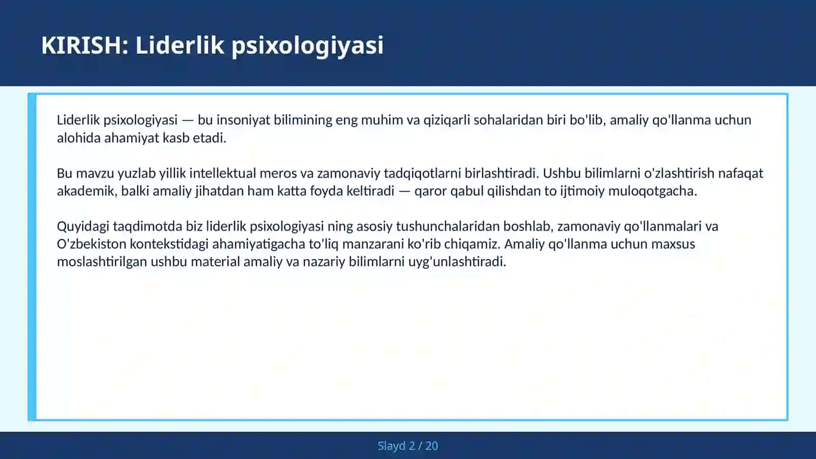 LIDERLIK PSIXOLOGIYASI 2