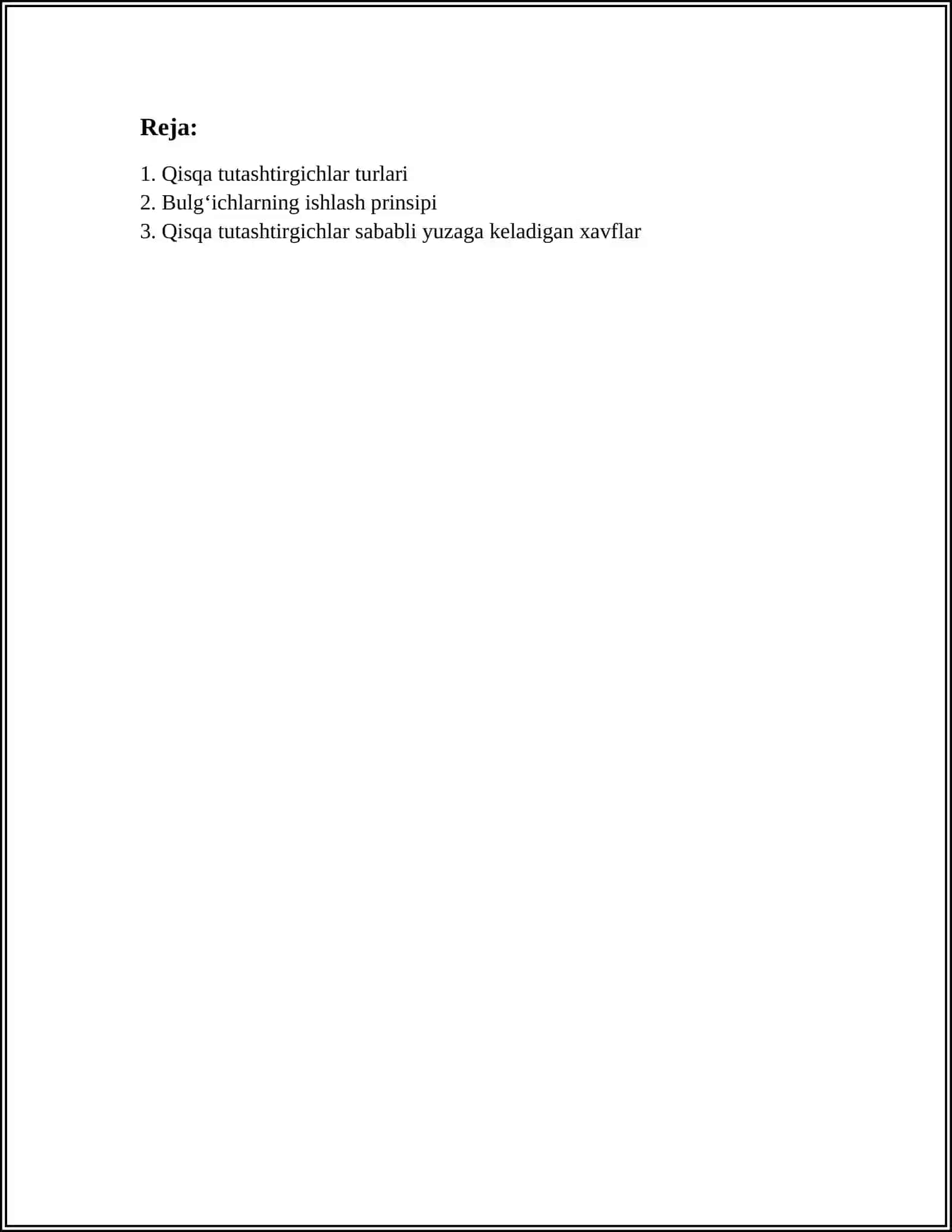 QISQA TUTASHTIRGICHLAR VA BULGICHLAR 2