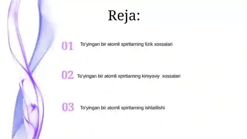 To'yingan bir atomli spirtlar 2