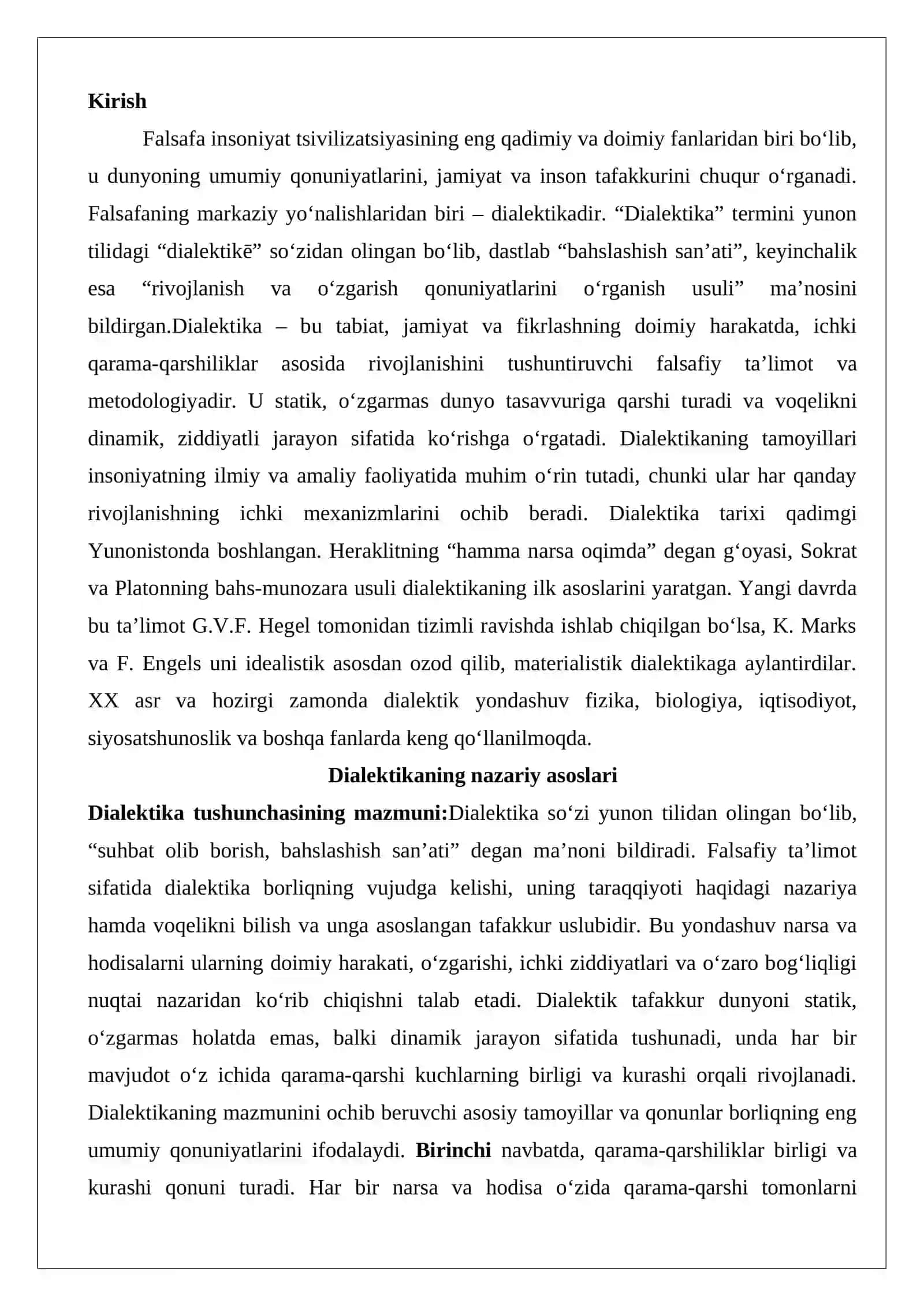 Dialektika va uning tamoyillari 2
