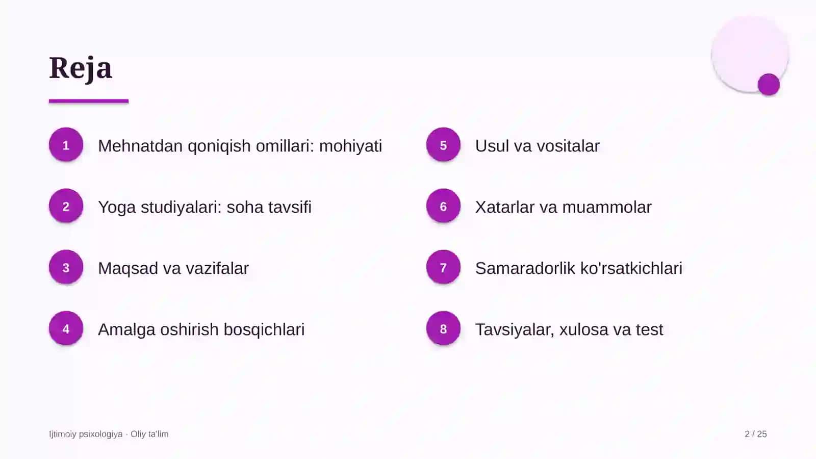 Yoga studiyalarida mehnatdan qoniqish omillari 2