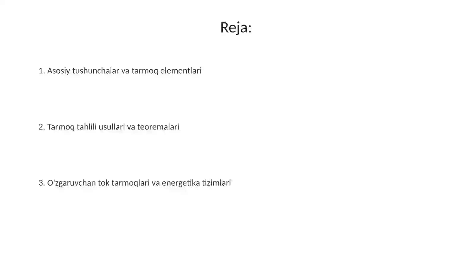 Elektr tarmoqlari 2