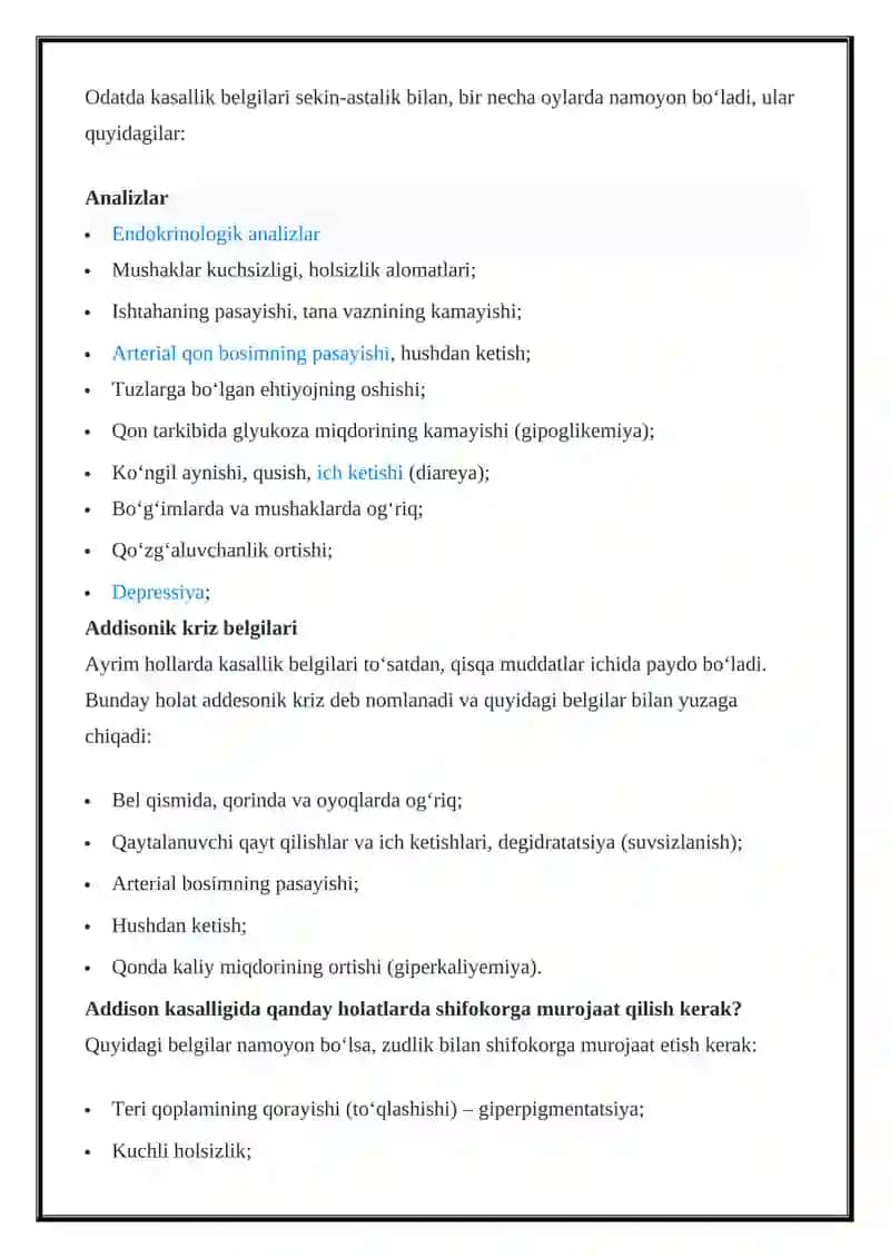 Addison kasalligi 2