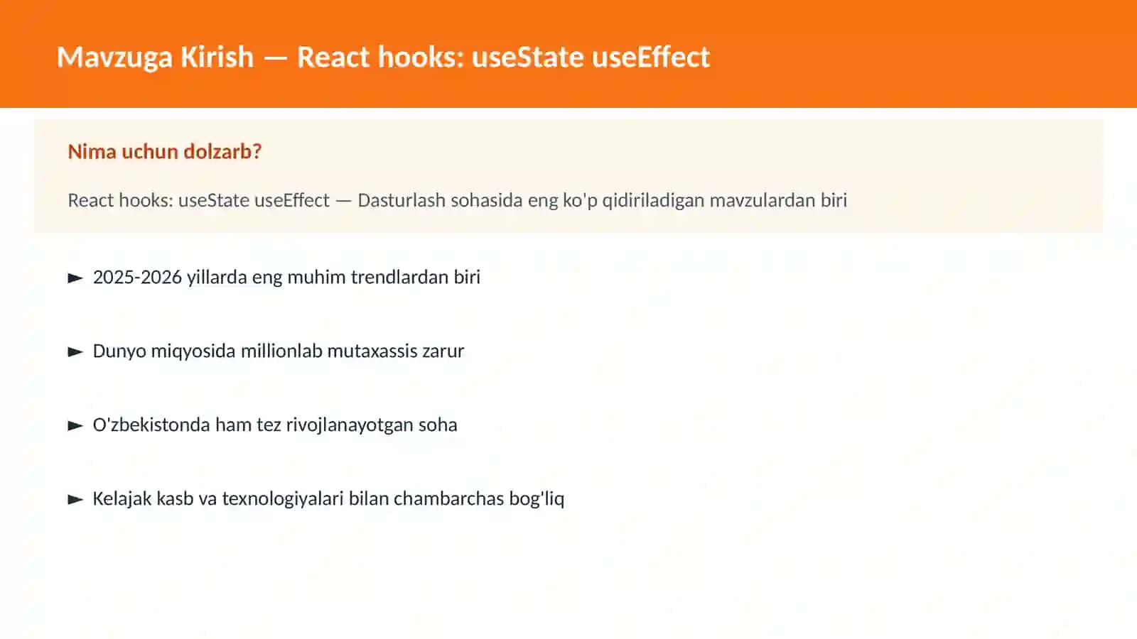 React hooks: useState useEffect 2