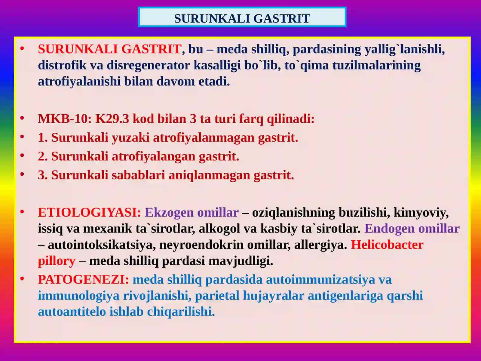 MEDA VA ICHAK KASALLIKLARI 2