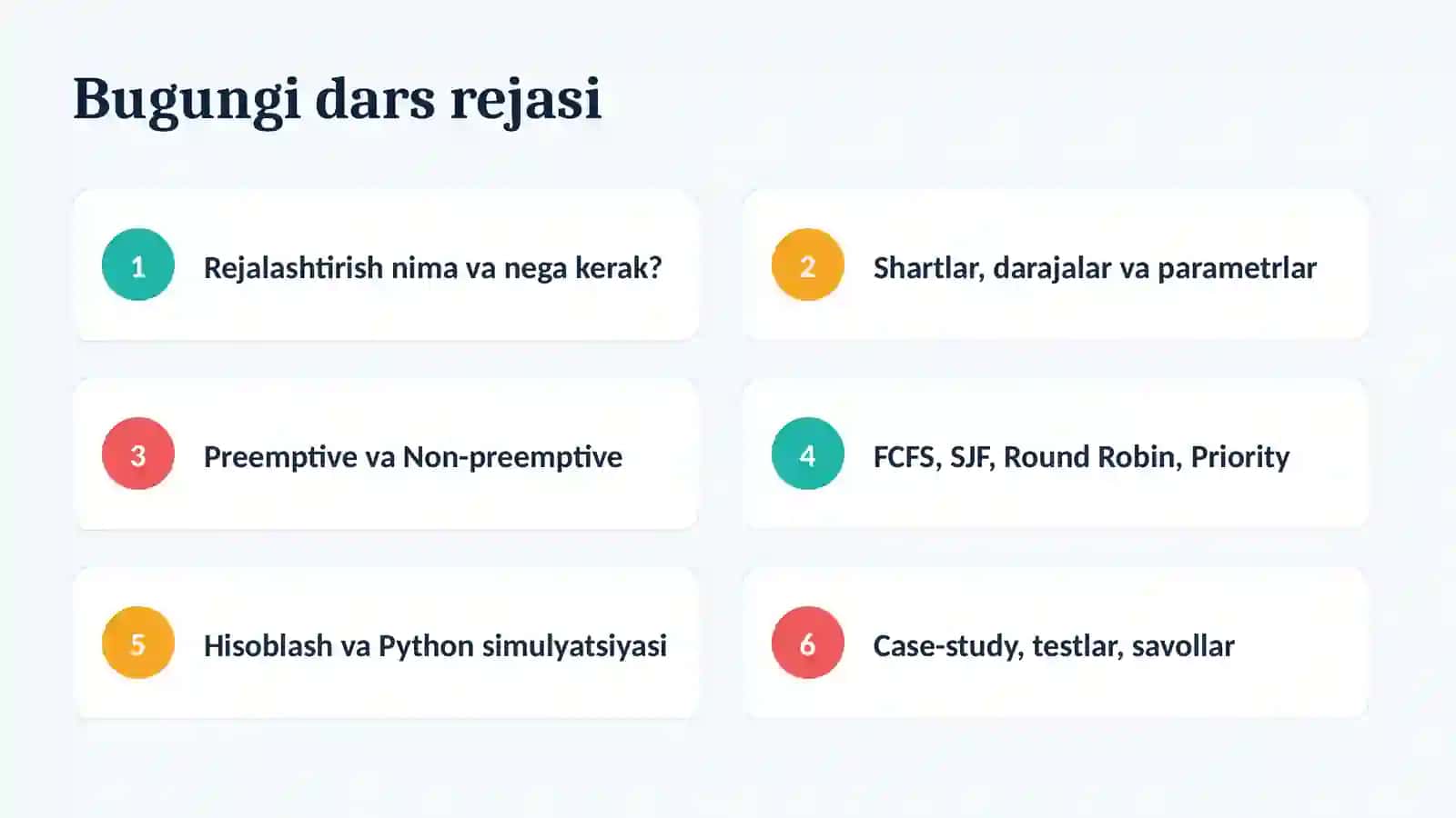 OPERATSION TIZIMLAR VA ULARNING ARXITEKTURASI 2
