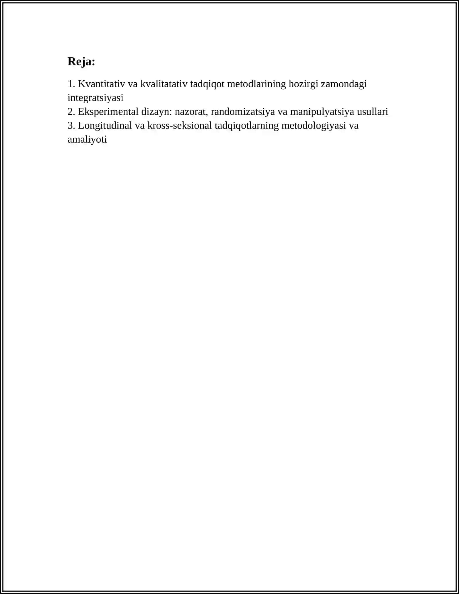 HOZIRGI ZAMON PSIXOLOGIYASINING TADQIQOT METODLARI 2