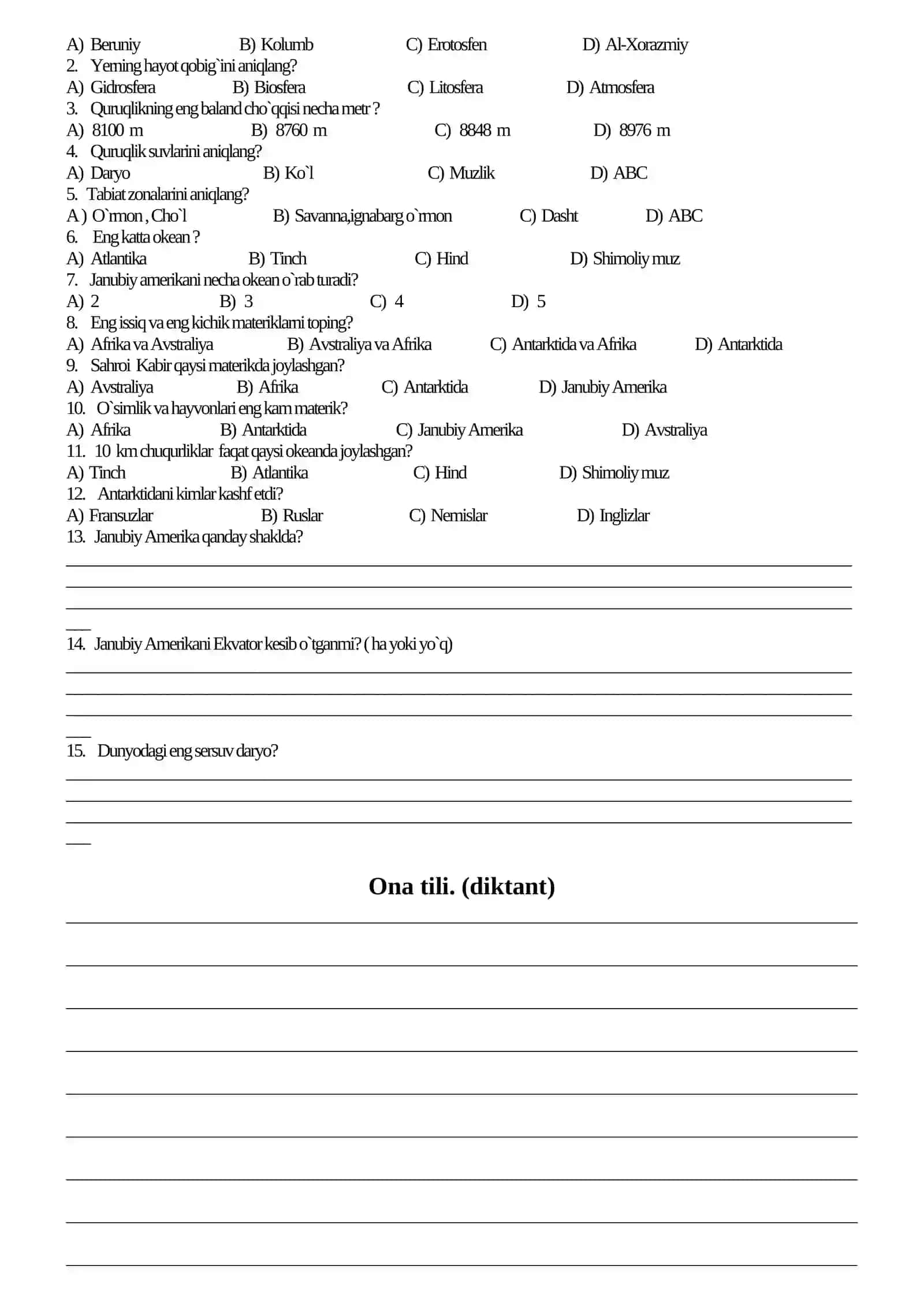 Fizika. (test) 2