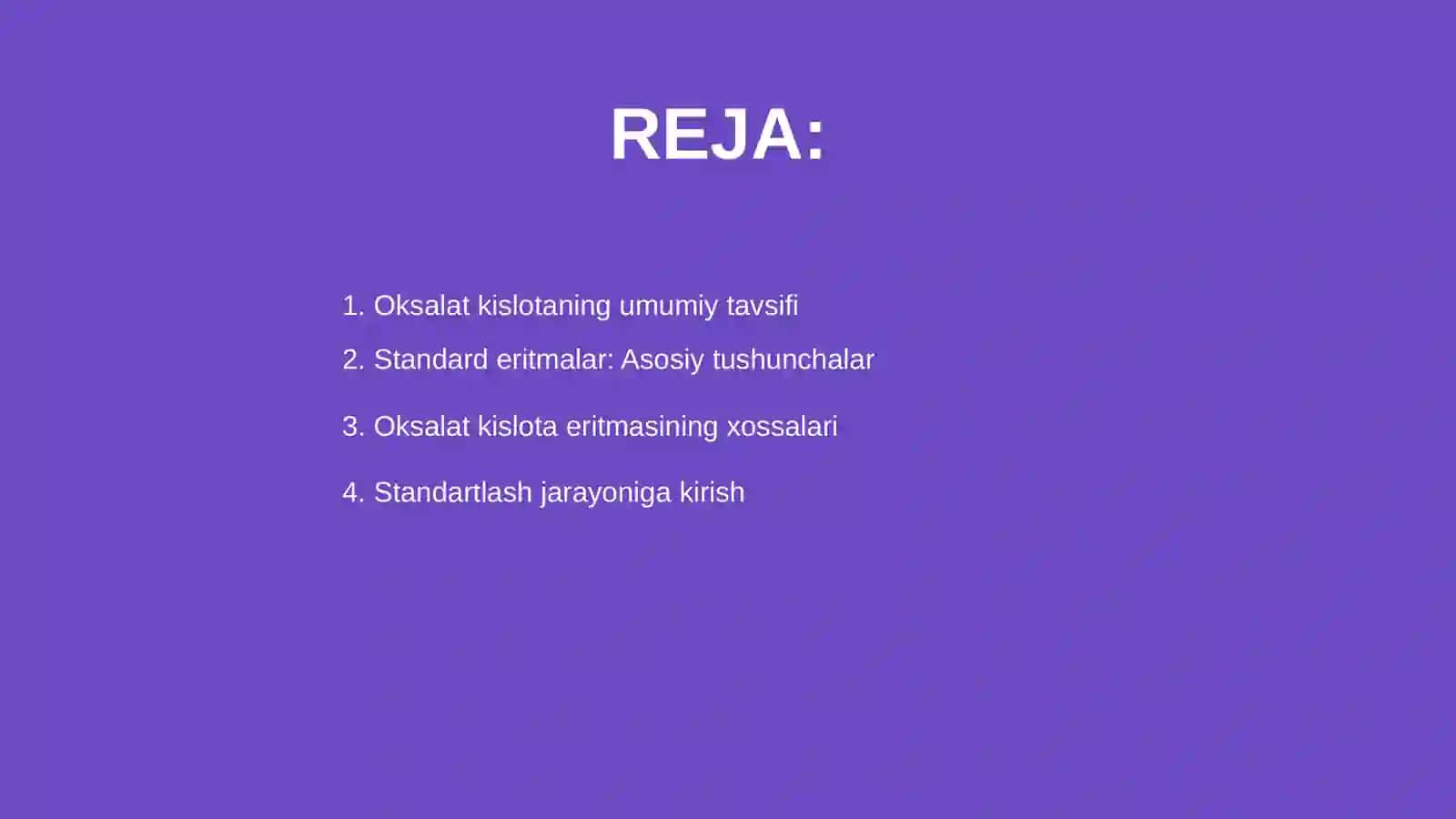 Oksalat kislotasi eritmasi bilan standartlash 2