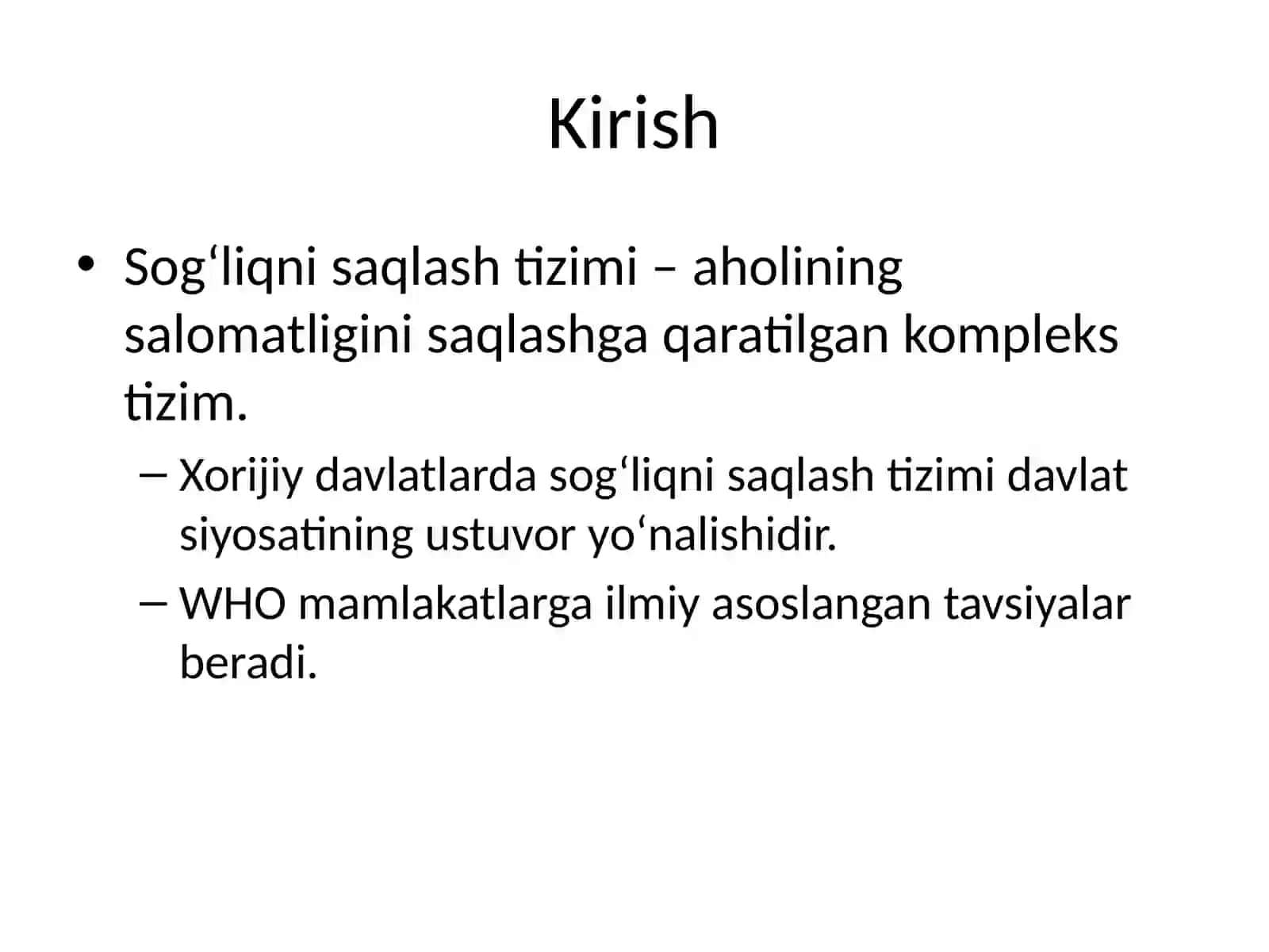 Sog‘liqni saqlash tizimi 2