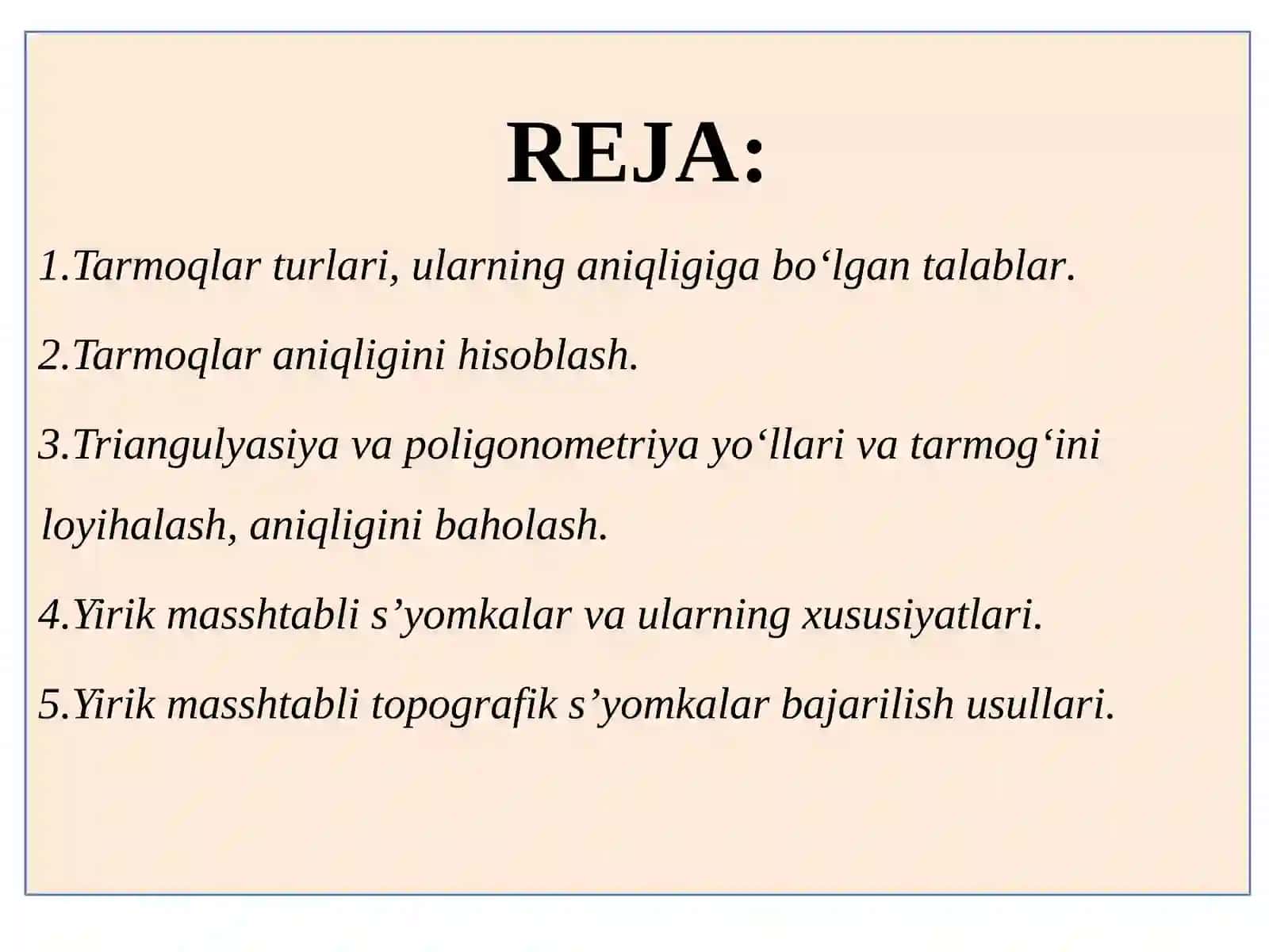 Geodezik tarmoqlar 2