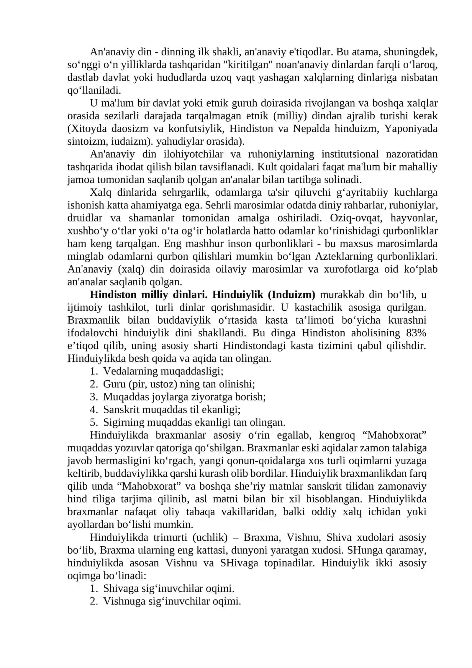 MILLIY DINLAR 2