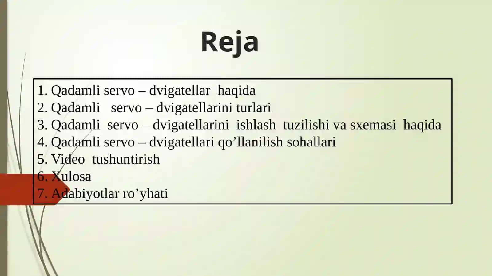 Mikrokontroller va o'rnatilgan tizimlar 2