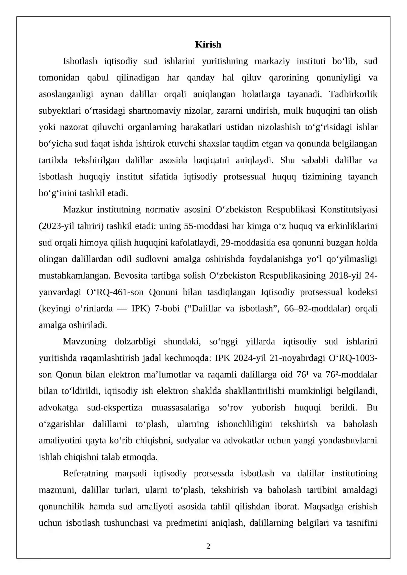 Iqtisodiy protsessida isbotlash va dalillar 2