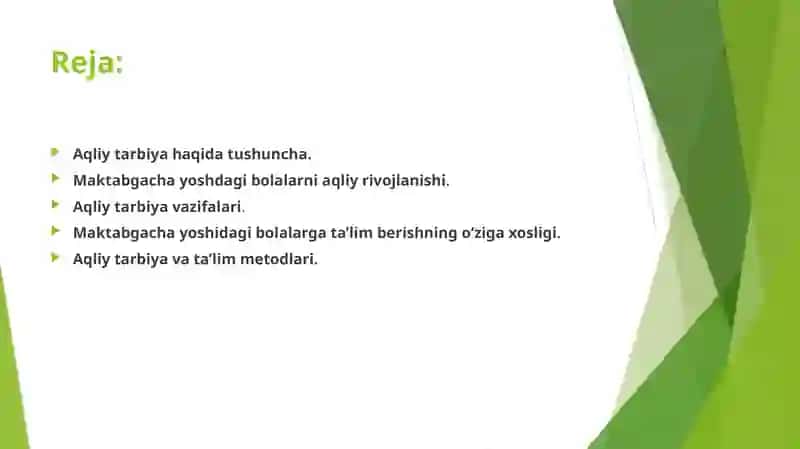 Aqliy Tarbiya va Ta'lim Metodlari 2