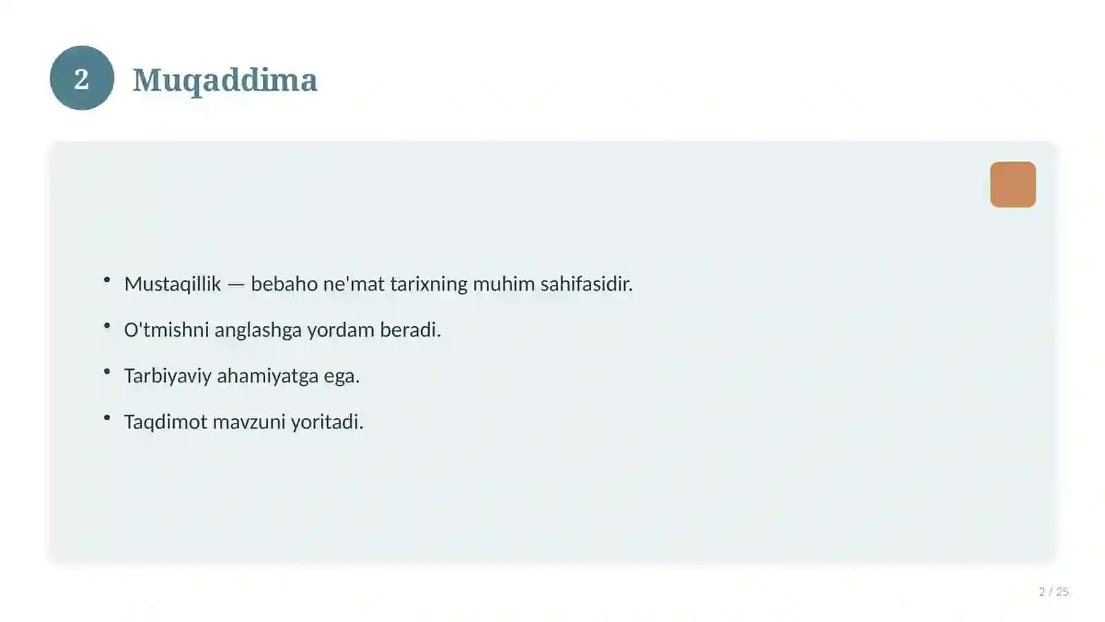 Mustaqillik — bebaho ne'mat 2