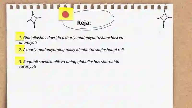 Globallashuv davrida axboriy madaniyat zarurati 2