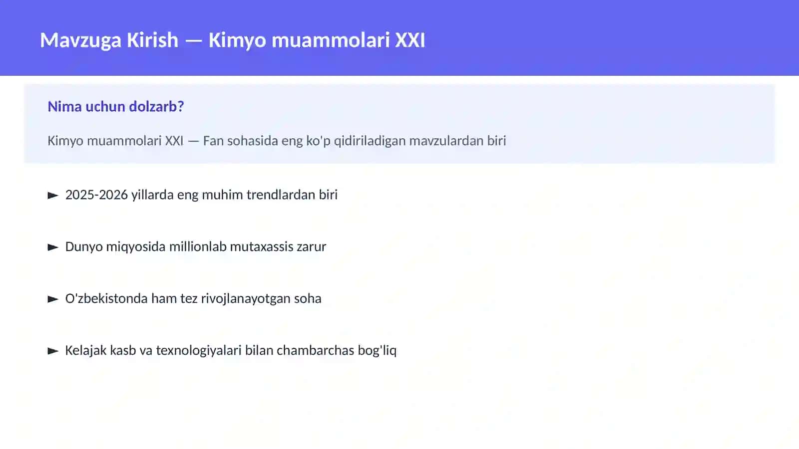 Kimyo muammolari XXI 2