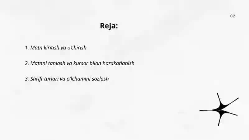 Word dasturida matnlar bilan ishlash 2
