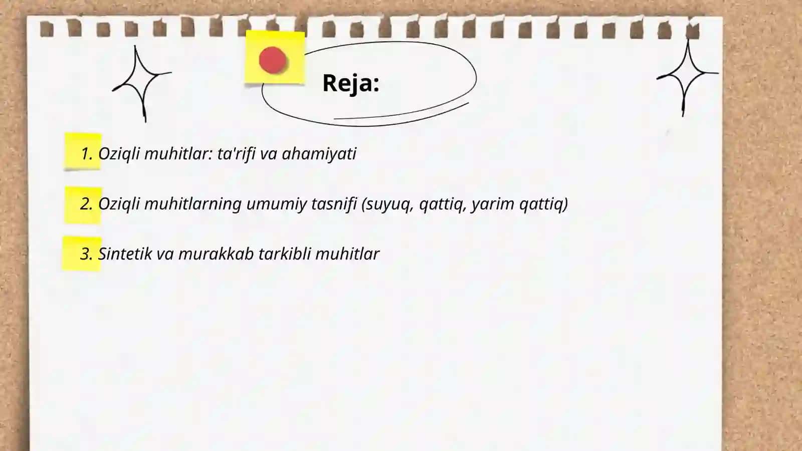 Oziqli muhitlar, tasnifi, qoʻyilgan talablar 2