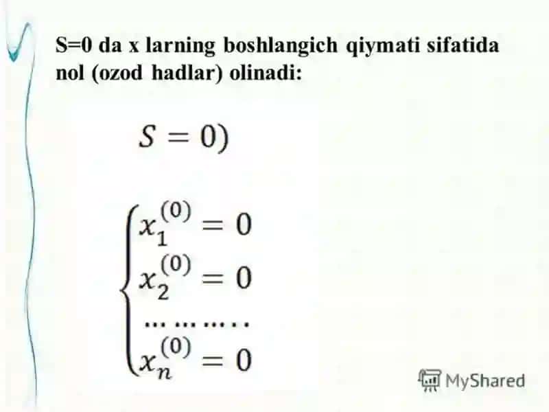CHIZIQLI TENGLAMALAR SISTEMASINI YECHISH 2