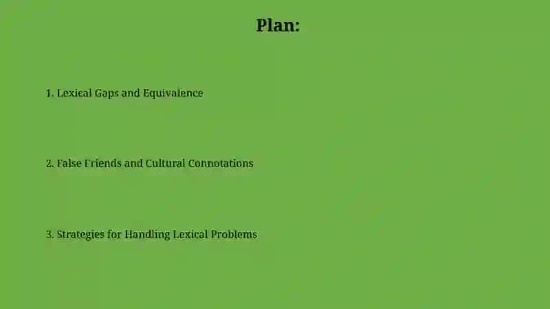 "Lexical problem of translation" PPT 2