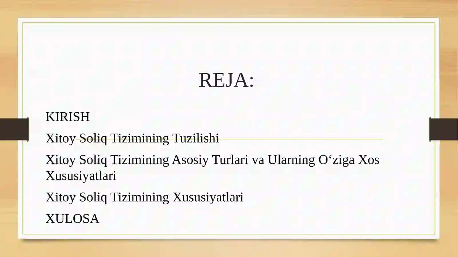 XITOY XR SOLIQ TIZIMI VA O’ZIGA XOS XUSUSIYATLARI 2
