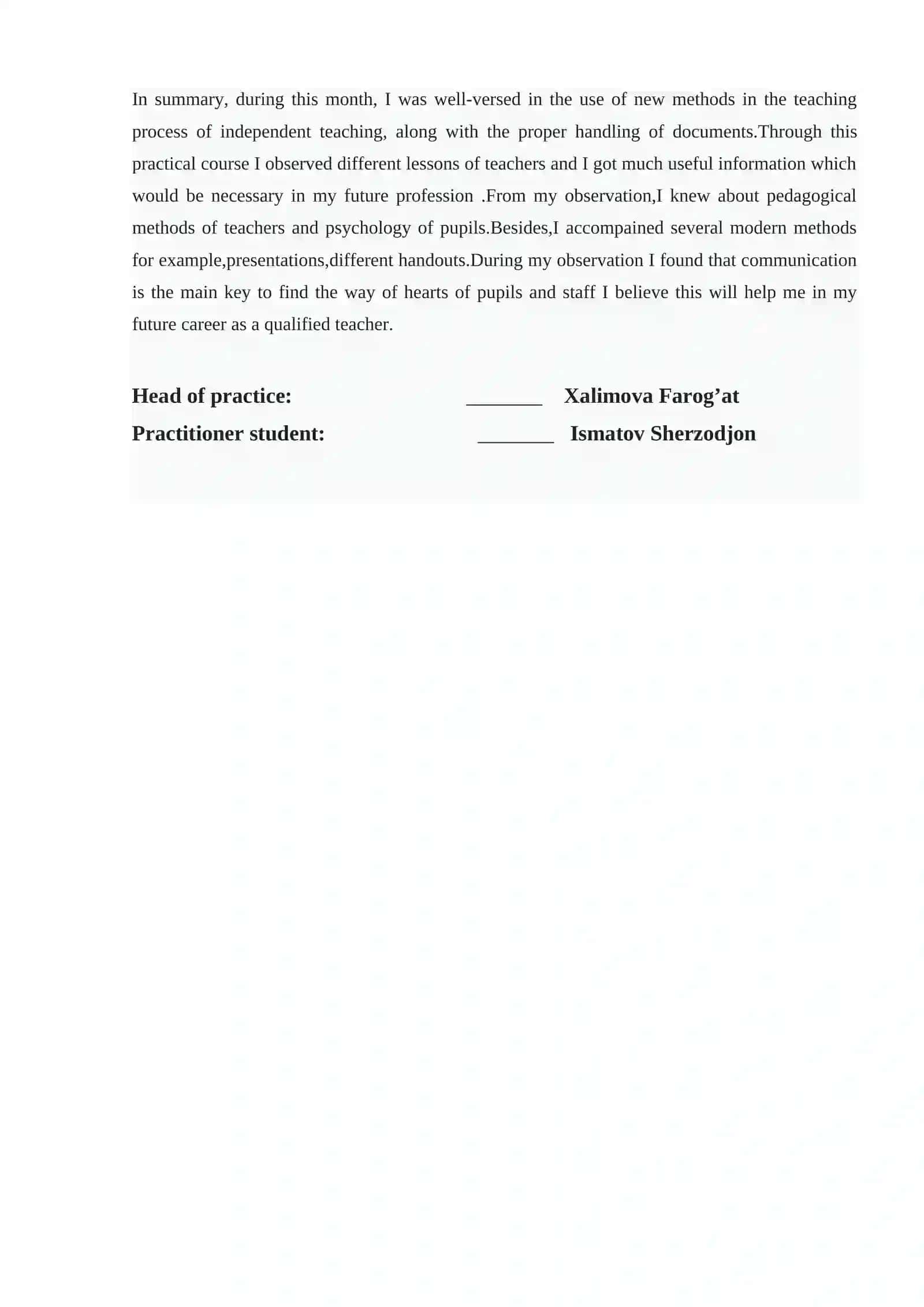 REFLECTIVE WRITING 2
