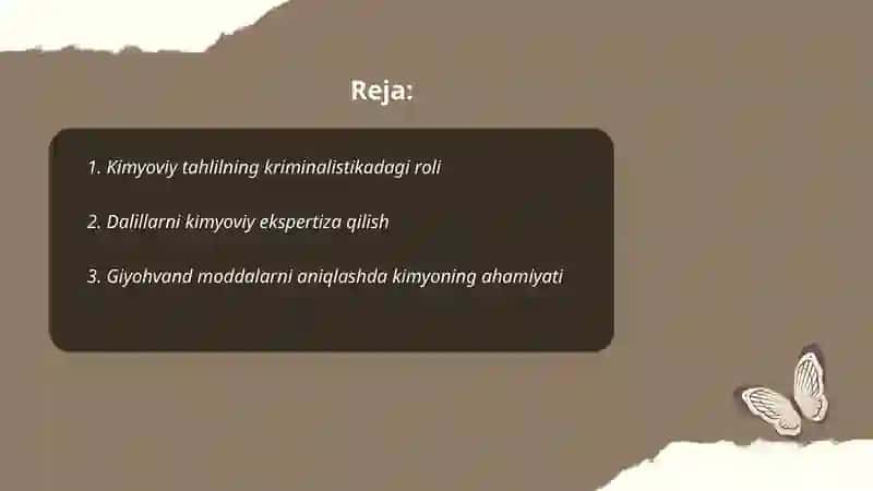 Kriminalistikada kimyoning o‘rni 2
