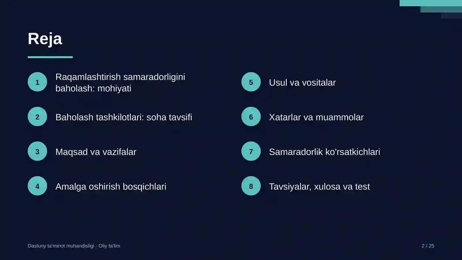 Baholash tashkilotlarida raqamlashtirish samaradorligini baholash 2