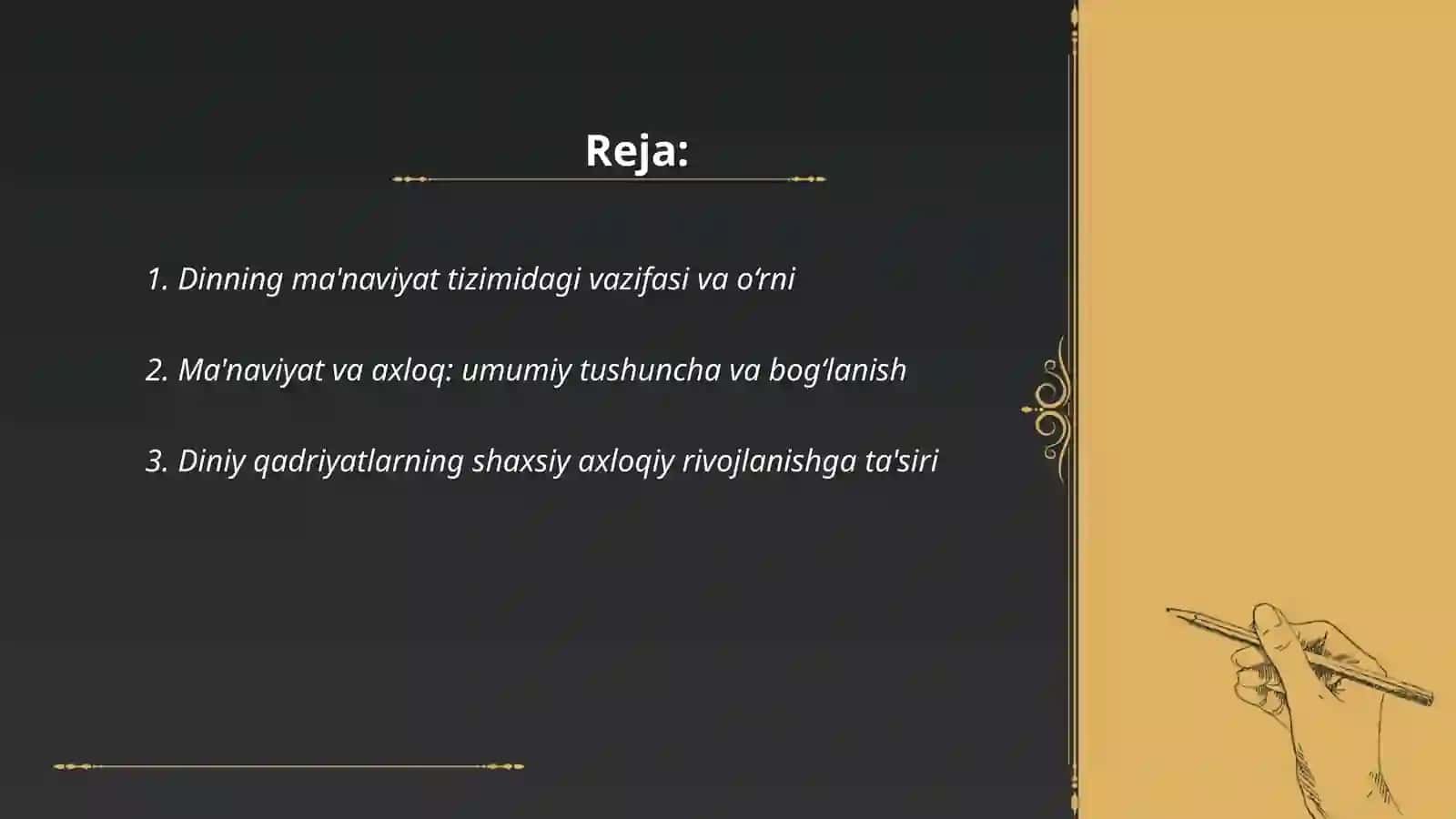 Dinning ma'naviyat tizimida axloqiy me'yorlar 2