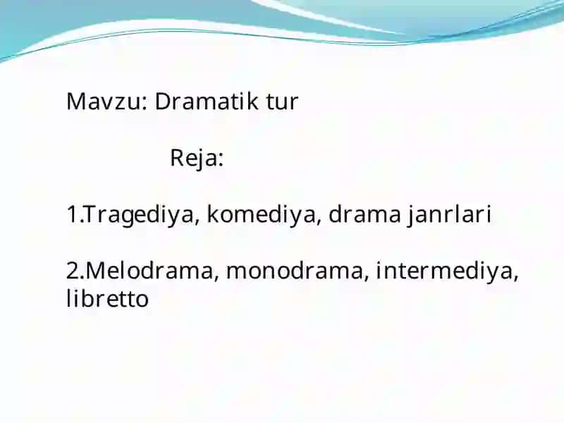 Dramatikturvauningjanrlari 2