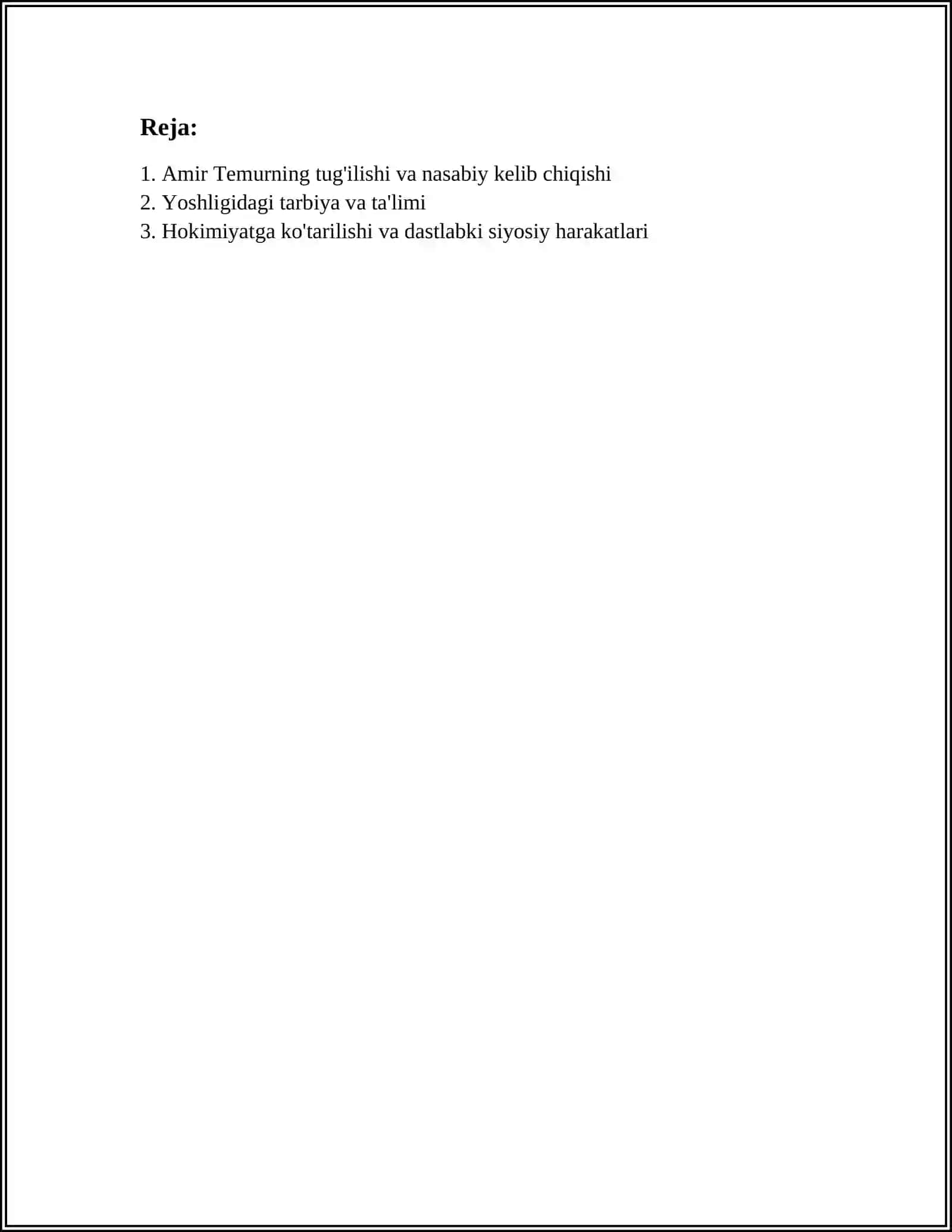 AMIR TEMUR HAYOTI 2