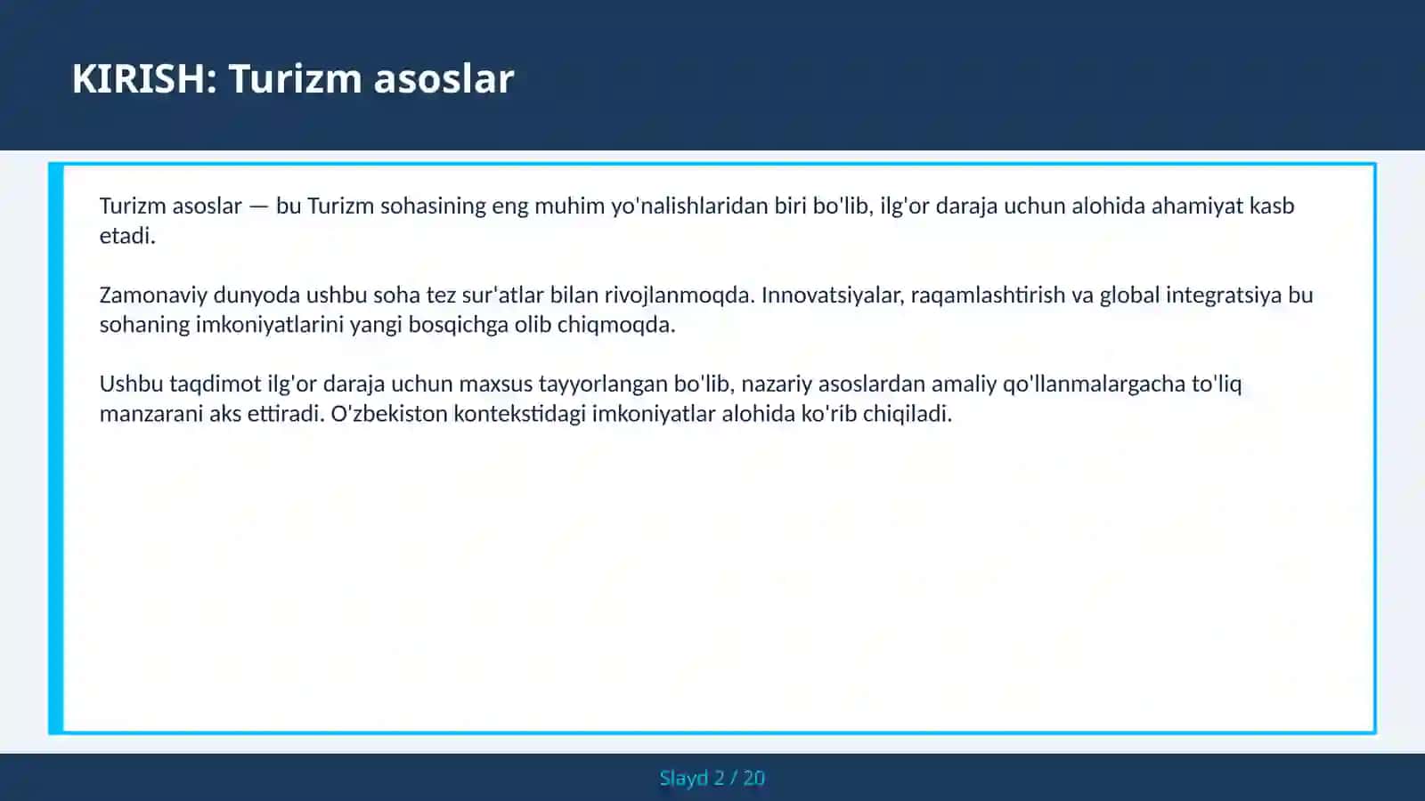 Turizm asoslar 2